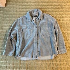 Zara Light Blue Corduroy Jacket